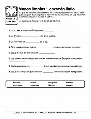 Clean Hands Clean Heart Esp Fill In The