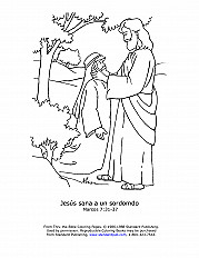 Jesus Heals A Deaf Man Esp Coloring