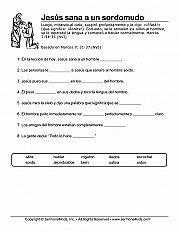 Jesus Heals A Deaf Man Esp Fill In The