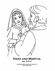 Mary and Martha Coloring Page
