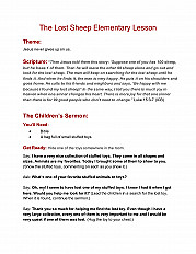The Lost Sheep Elementary Lesson Plan