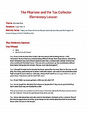 The Pharisee and the Tax Collector Elementary Lesson Plan