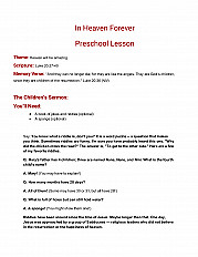 In Heaven Forever Preschool Lesson Plan