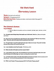 We Work Hard Elementary Lesson Plan