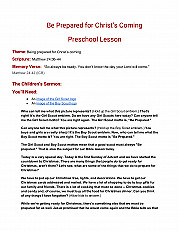 Be Prepared for Christ's Coming Preschool Lesson Plan