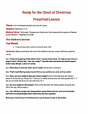 Ready for the Christ of Christmas Preschool Lesson