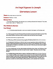 An Angel Appears to Joseph Elementary Lesson