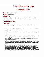 An Angel Appears to Joseph Preschool Lesson