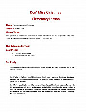 Don't Miss Christmas Elementary Lesson