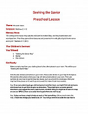 Seeking the Savior Preschool Lesson