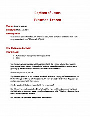 Baptism of Jesus Preschool Lesson