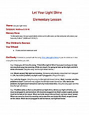 Let Your Light Shine Elementary Lesson