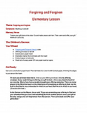 Forgiving and Forgiven Elementary Lesson