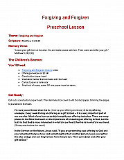 Forgiving and Forgiven Preschool Lesson