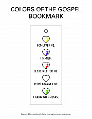 Colors of the Gospel Bookmark Preschool Handout