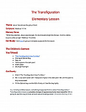 The Transfiguration Elementary Lesson