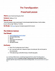 The Transfiguration Preschool Lesson