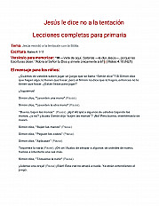Jesús le dice no a la tentación - Lecciones completas para primaria