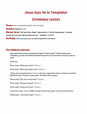 Jesus Says No to Temptation Elementary Lesson