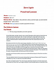 Born Again Preschool Lesson
