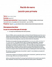 Nacido de nuevo Lección para primaria