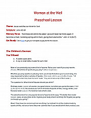 Woman at the Well Preschool Lesson