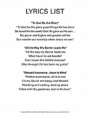 Lyrics List - Jesus Heals a Blind Man