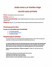 Jesús sana a un hombre ciego lección para primaria