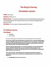 The King Is Coming Elementary Lesson