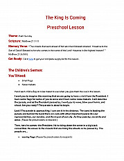 The King Is Coming Preschool Lesson
