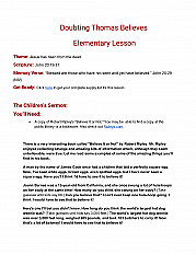 Doubting Thomas Believes Elementary Lesson