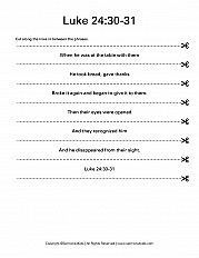 Luke 24:30-31 Elementary Handout