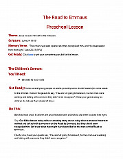 The Road to Emmaus Preschool Lesson