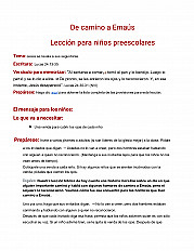De camino a Emaús Lección para niños preescolares