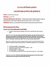La voz del buen pastor Lección para niños de primaria