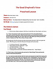 The Good Shepherd's Voice Preschool Lesson