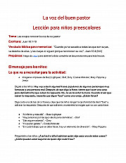 La voz del buen pastor Lección para niños preescolares