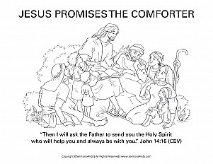 Jesus Promises Comforter Coloring Handout