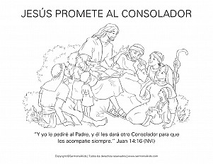 Jesús promete al consolador página para colorear