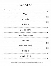 Juan 14:16 Versículo - hoja de actividad