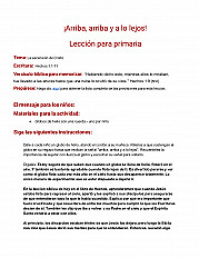 Arriba, arriba y a lo lejos Lección para primaria