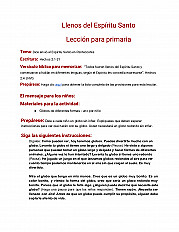 Llenos del Espíritu Santo Lección para primaria