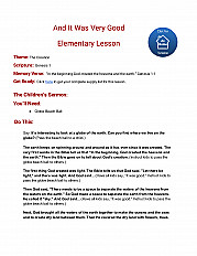 And It Was Very Good - Elementary Lesson