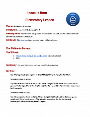 Isaac Is Born Elementary Lesson