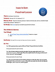 Isaac Is Born Preschool Lesson