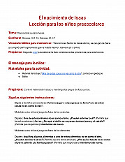 El nacimiento de Isaac - Lección para niños preescolares