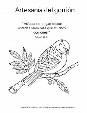 Artesanía del gorrión hoja de actividad