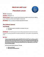Abraham and Isaac Preschool Lesson