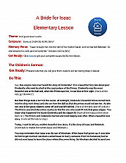 A Bride for Isaac - Elementary Lesson