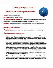 Una esposa para Isaac Lección para niños preescolares